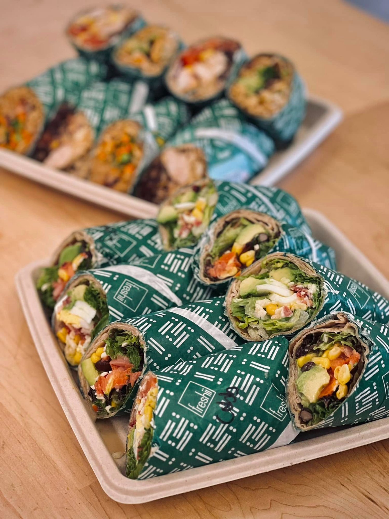 Group order wrap platter from Freshii Sundance Calgary