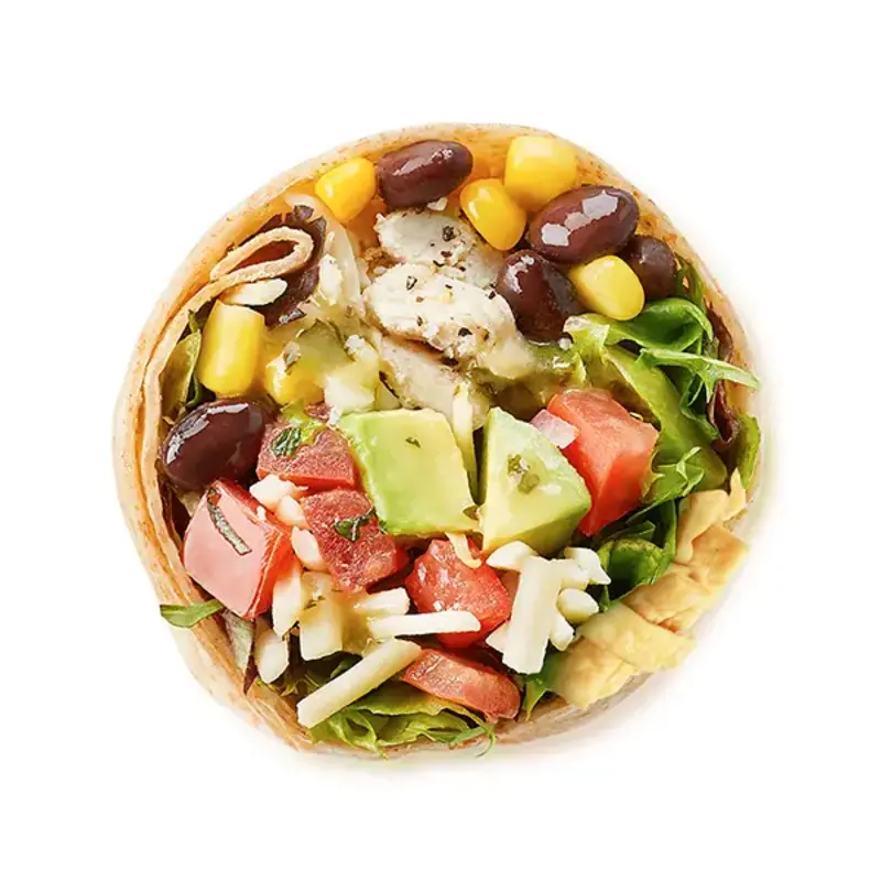 Freshii Sundance Fiiesta Wrap with chicken, greens, corn, black beans and jalapeño