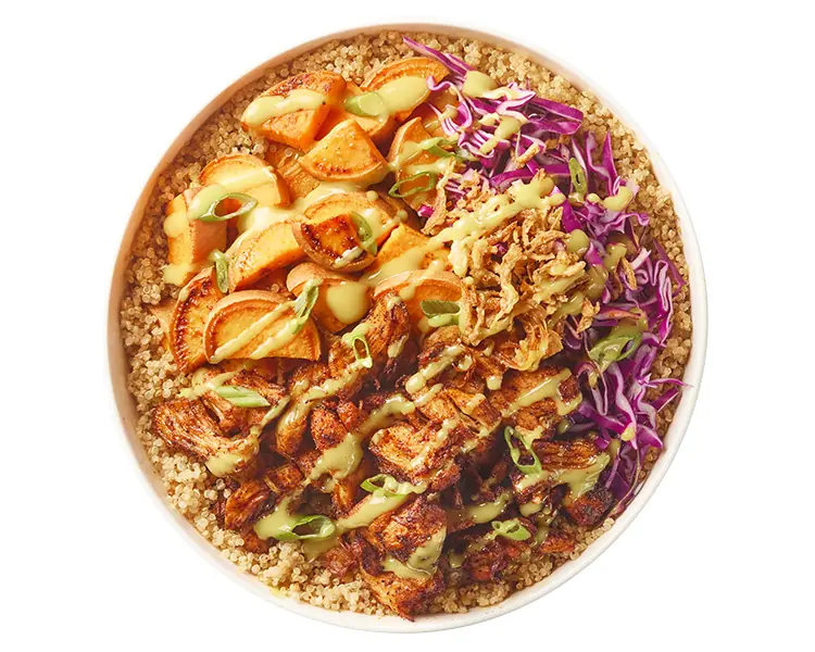 Hot Honey Mustard Chicken Bowl available at Freshii Sundance