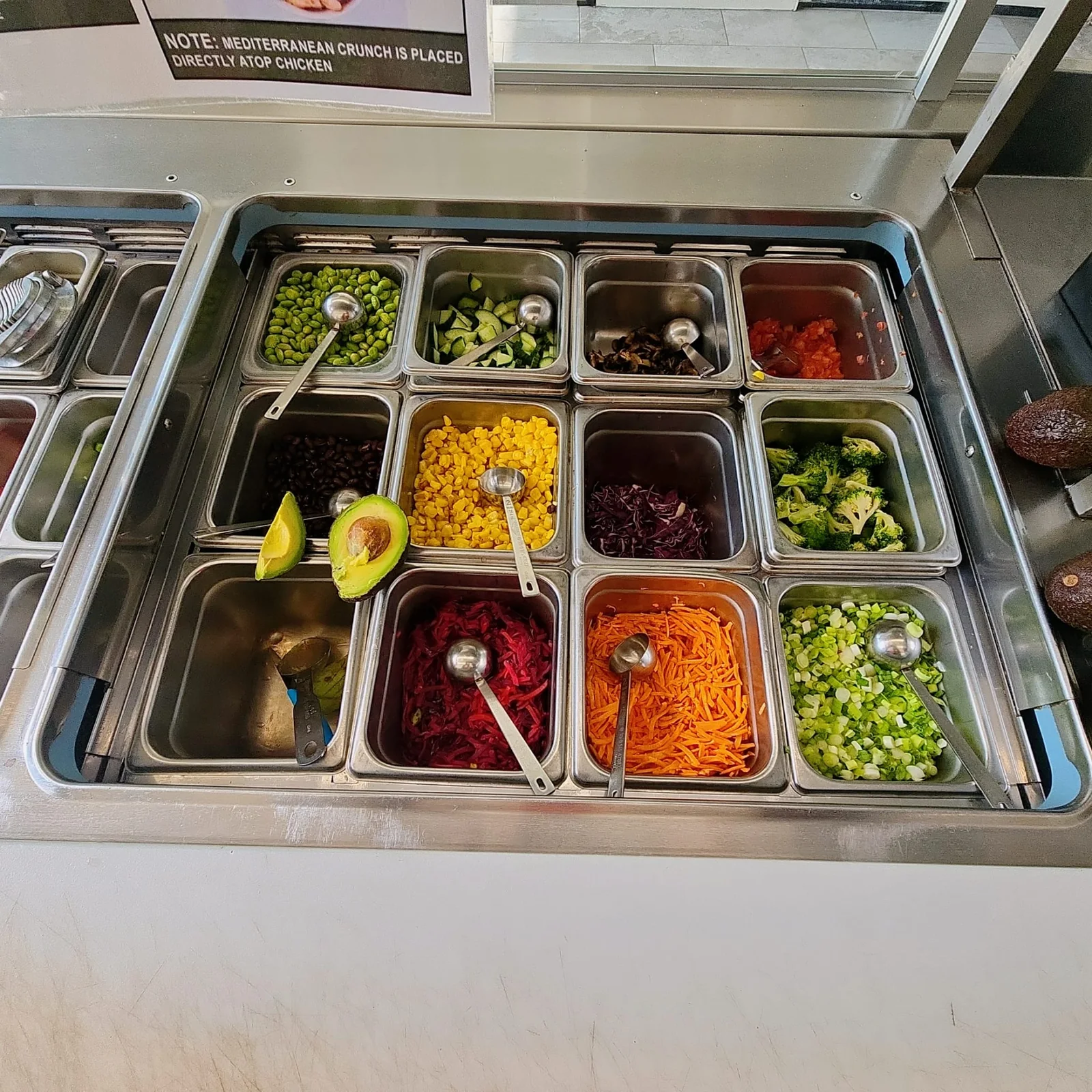 Freshii Sundance preparation line with vegetables and fresh toppings