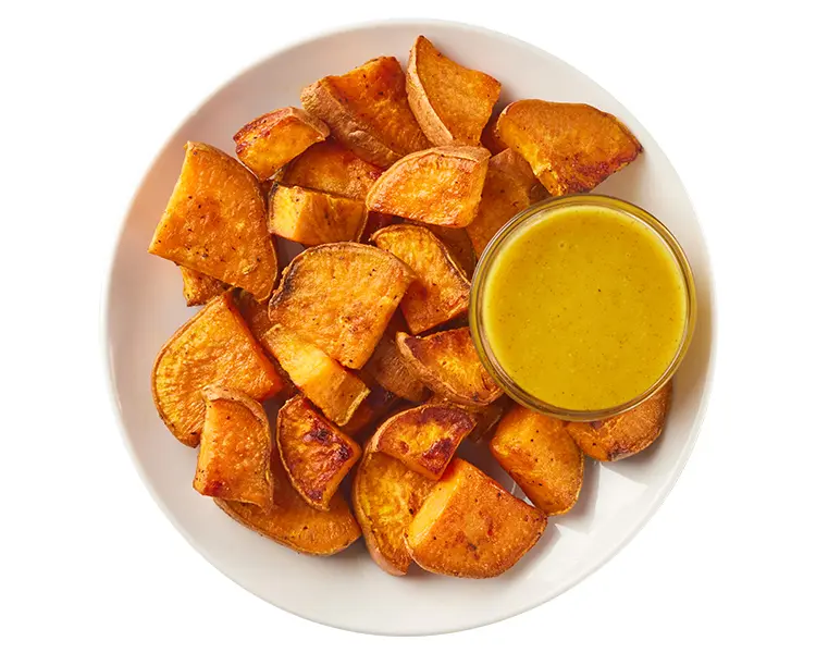 Freshii Roasted Sweet Potato Bites with dipping sauce