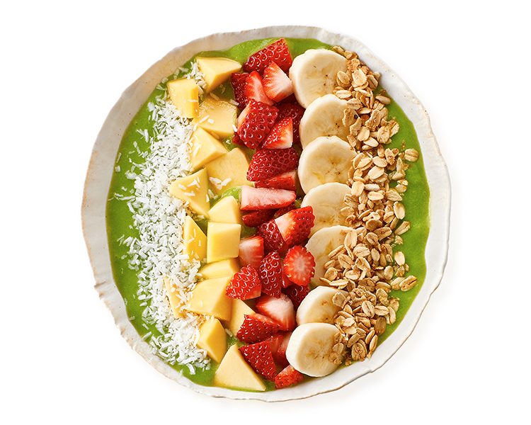 Smoothie bowl with fresh toppings at Freshii Sundance Calgary